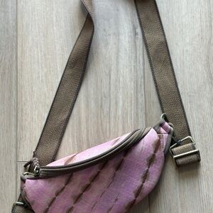 Anthropologie Pink and Brown Crossbody Bag